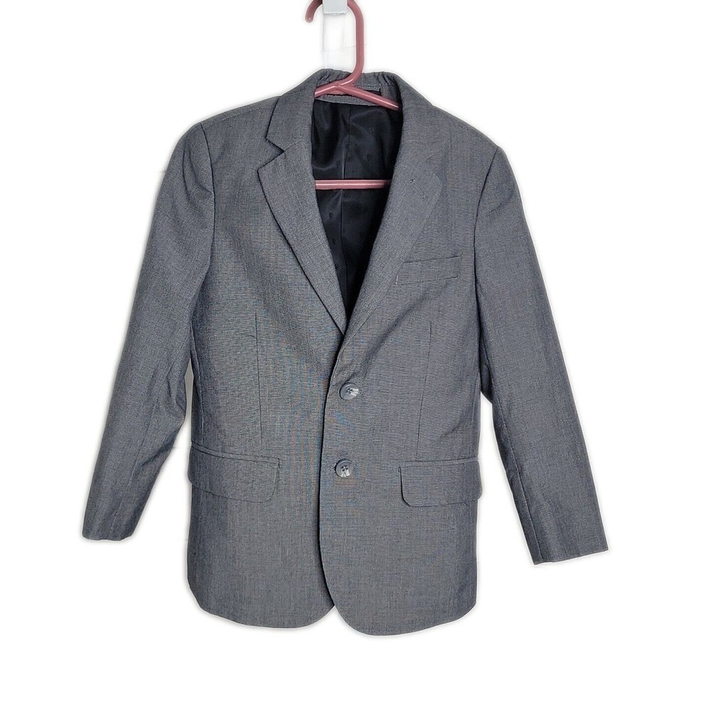 Paisley Slim Fit Boys 2 Button Suit Jacket Blazer Sz 5 Lined Gray